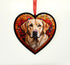 Labrador Yellow Glass Effect Heart Suncatcher